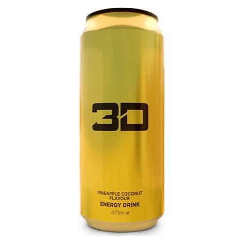 3D Energy Drink 12x473ml - Gold - Pineapple Coconut - Sports & Energy Drinks at MySupplementShop by 3D Energy