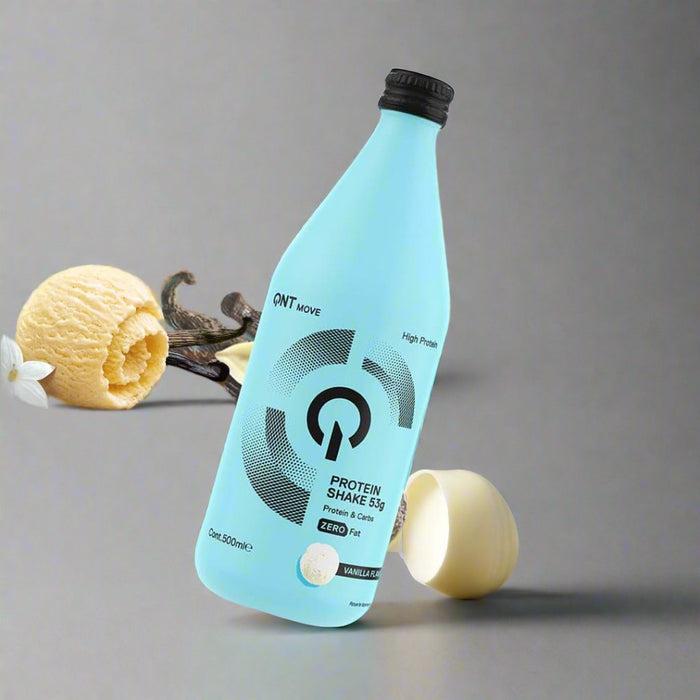 QNT Protein Shake Glass Bottle | 12 x 500 ml