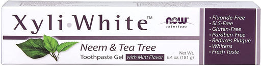 NOW Foods XyliWhite, Neem & Tea Tree Toothpaste Gel - 181g | High-Quality Health and Wellbeing | MySupplementShop.co.uk