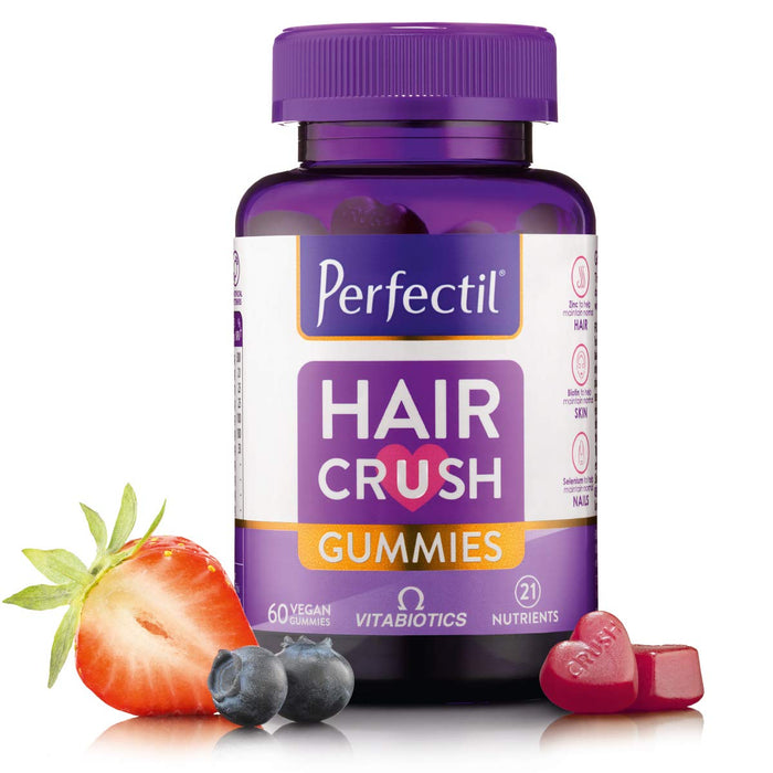 Vitabiotics Perfectil Hair Crush Natural Mixed Berry Flavour Vegan Gummies x 60 - Women at MySupplementShop by Vitabiotics