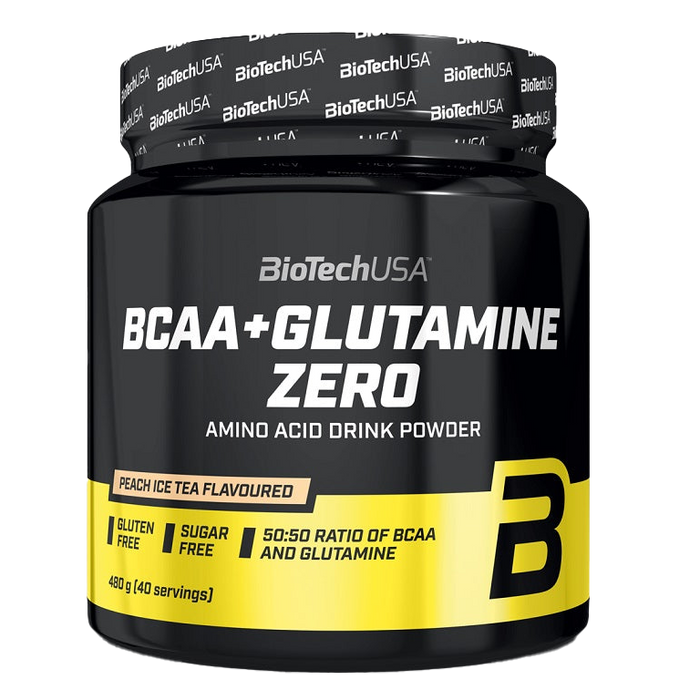 BioTechUSA BCAA + Glutamine Zero, Peach Ice Tea - 480 grams