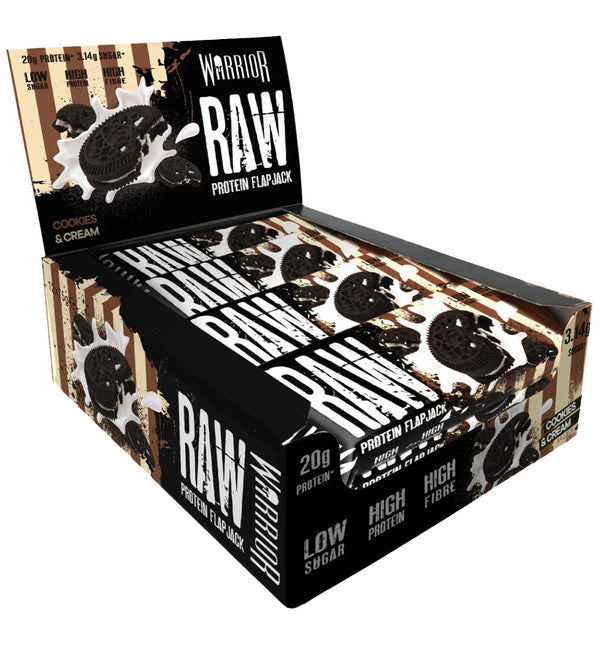 Warrior Raw Protein Flapjack 12x75g Cookies & Cream - Health Foods at MySupplementShop by Warrior Raw