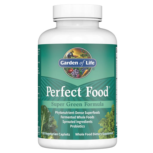 Garden of Life Perfect Food Super Green Formula - 150 vegetarian caplets | High-Quality Health and Wellbeing | MySupplementShop.co.uk