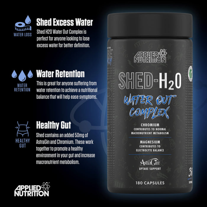 Applied Nutrition Shed H2O - Water Out Complex - 180 caps - Slimming and Weight Management at MySupplementShop by Applied Nutrition