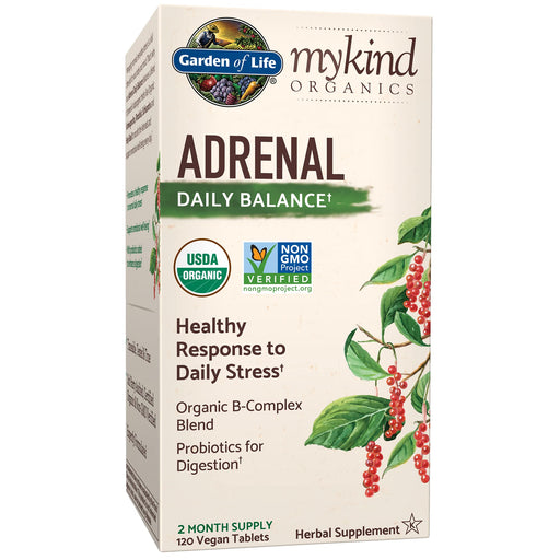 Garden of Life Mykind Organics Adrenal Daily Balance - 120 vegan tabs | High-Quality Adrenal Extracts | MySupplementShop.co.uk