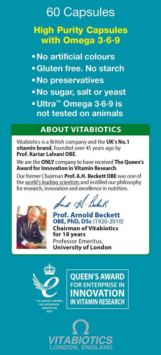 Vitabiotics Ultra Omega 3-6-9 3-in-1 Formula 60 Capsules - Energy & Mind at MySupplementShop by Vitabiotics