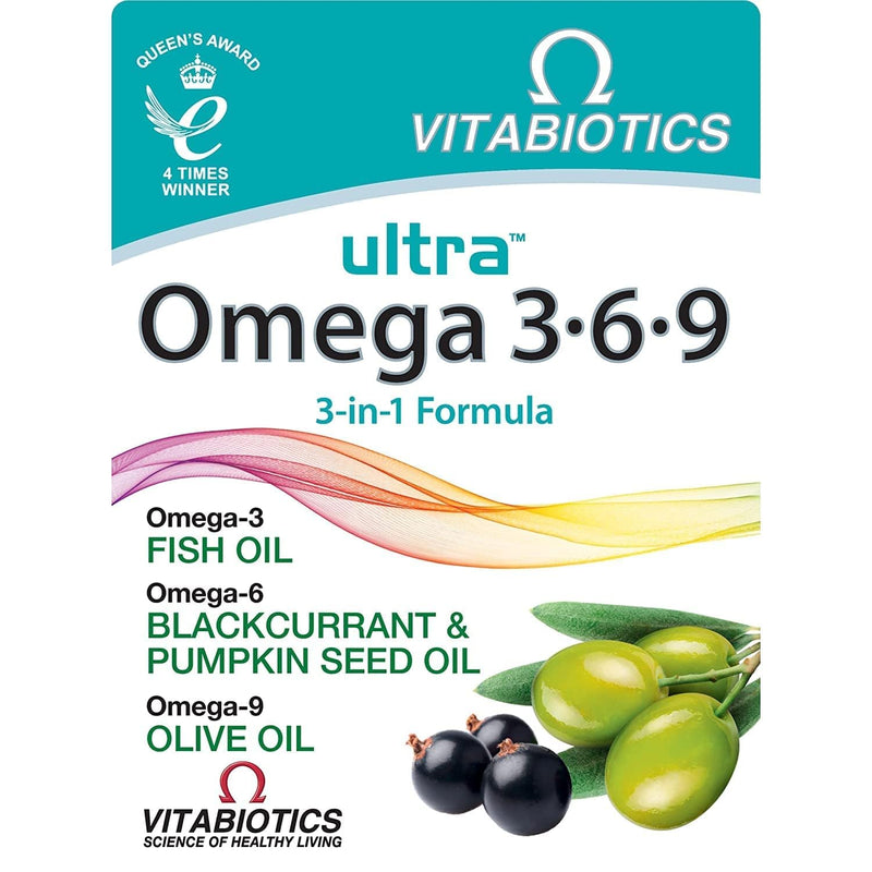 Vitabiotics Ultra Omega 3-6-9 3-in-1 Formula 60 Capsules - Energy & Mind at MySupplementShop by Vitabiotics