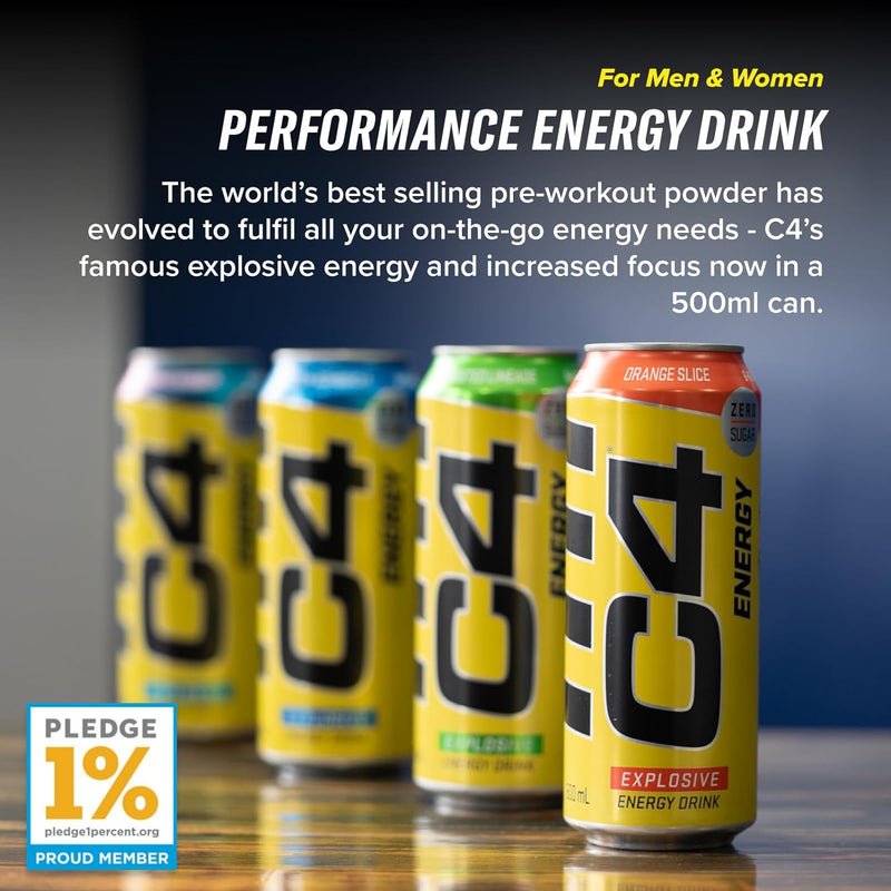 C4 Energy Drink 12x500ml (Orangenscheibe)