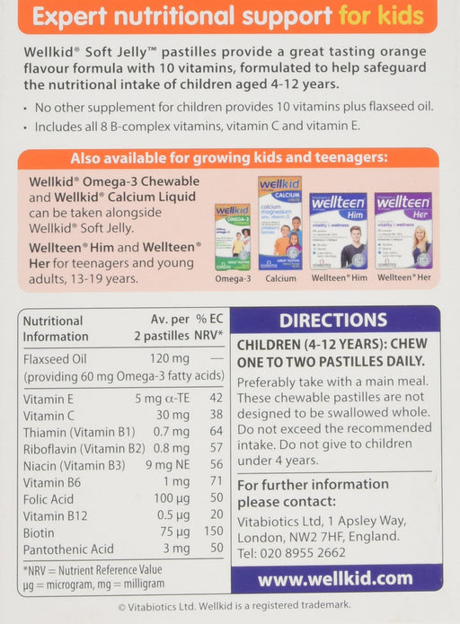 Vitabiotics Wellkid Soft Jelly Pastilles Orange