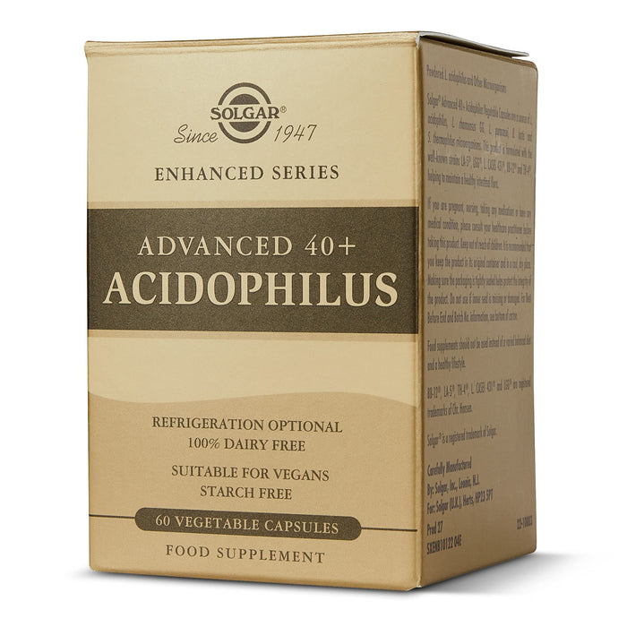 Solgar Advanced 40+ Acidophilus Vegetable Capsules Pack of 60 | Premium Nutritional Supplement at MYSUPPLEMENTSHOP