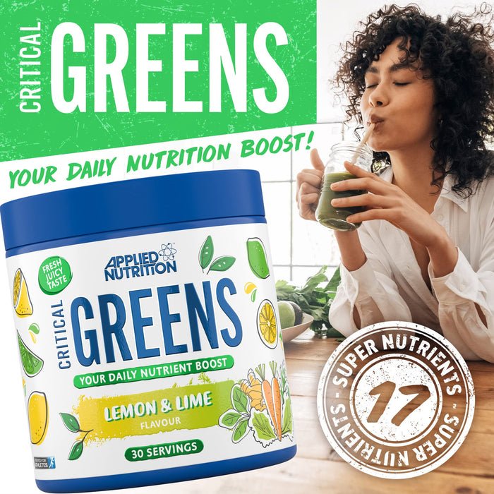 Applied Nutrition Critical Greens Apple Burst 150g: Daily Greens Revolution | Premium Herbal Supplement at MYSUPPLEMENTSHOP