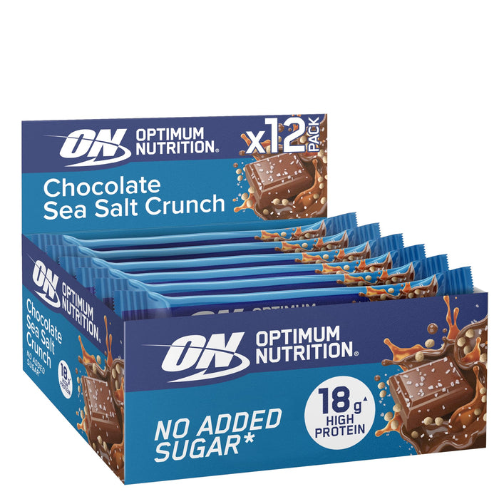 Optimum Nutrition Crunch Bar 12x55g Choc Sea Salt - Diet & Nutrition at MySupplementShop by Optimum Nutrition