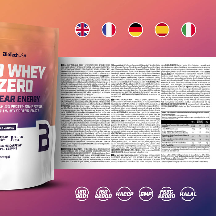 BioTechUSA Iso Whey Zero Clear Energy, Tutti Frutti - 454 grams | High-Quality Protein | MySupplementShop.co.uk