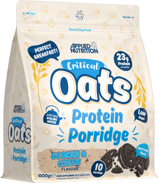 Applied Nutrition Critical Oats Protein Porridge 600g 10 Servings - Cookies & Cream - Whey Proteins at MySupplementShop by Applied Nutrition