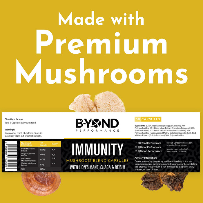BYOND PERFORMANCE Immunity Mushroom Capsules 60 Caps