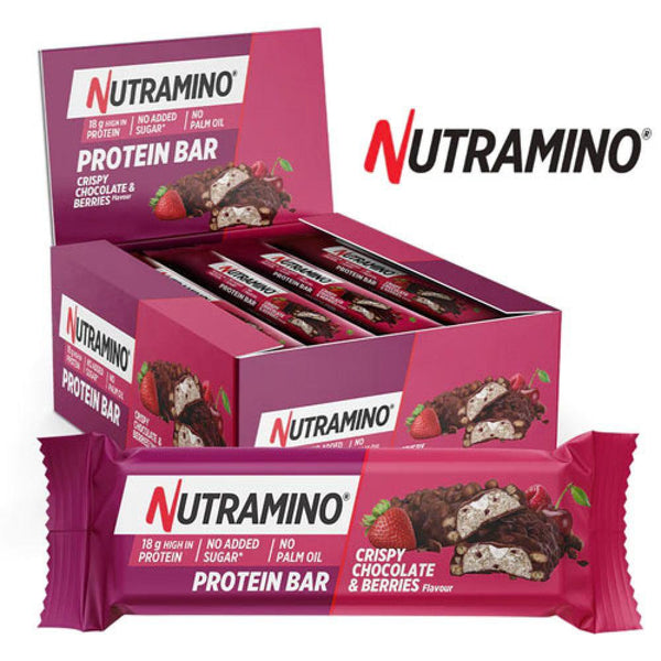 Nutramino Protein Bar 12 x 55g - Chocolate Red Berries - Protein Bar at MySupplementShop by Nutramino