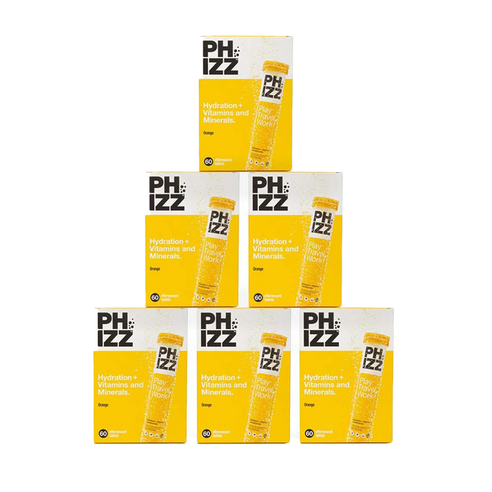 Phizz 2-in-1 Multivitamin &amp; Rehydration Electrolyte Brause Multipack 6x60 Tabs Orange