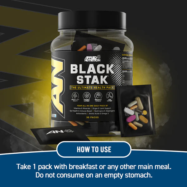 Applied Nutrition Black Stak- Ultimate Health Pack 30 Sachets - Multivitamin Supplement at MySupplementShop by Applied Nutrition