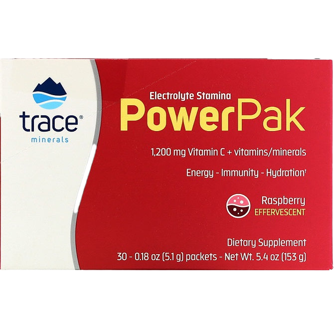 Trace Minerals Electrolyte Stamina Power Pak, Raspberry - 30 packets