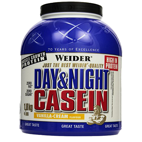 Weider Day & Night Casein, Vanilla Cream - 1800 grams