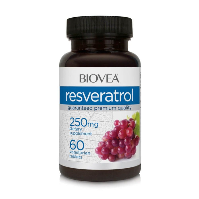 Biovea Resveratrol 250mg 60 Vegetarian Tablets - Skin Care at MySupplementShop by Biovea