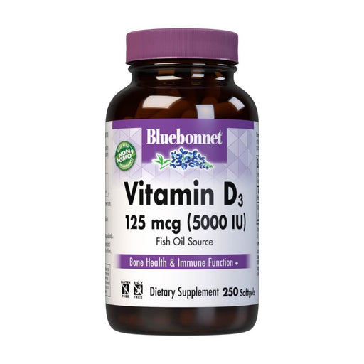 Bluebonnet Vitamin D3 5,000iu 250 Softgels - Immune Support at MySupplementShop by Bluebonnet Nutrition