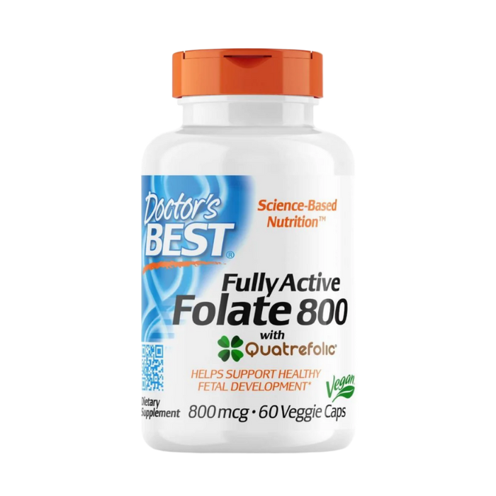 Doctor's Best Fully Active Folate 800, 800 mcg 60 Veggie Capsules