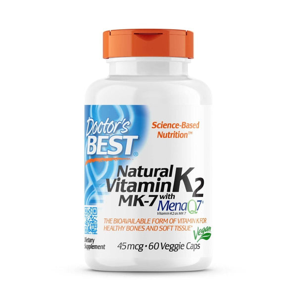 Doctor's Best Natural Vitamin K2 MK-7 with MenaQ7 45 mcg 60 Veggie Capsules | Premium Supplements at MYSUPPLEMENTSHOP