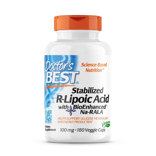 Doctor's Best Stabilized R-Lipoic Acid 100mg 180 Veggie Capsules | Premium Supplements at MYSUPPLEMENTSHOP