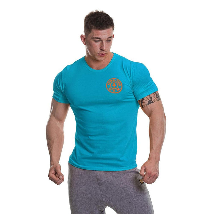 Golds Gym Basic T-Shirt - Turquoise/Orange - T-Shirt at MySupplementShop by Gold's Gym