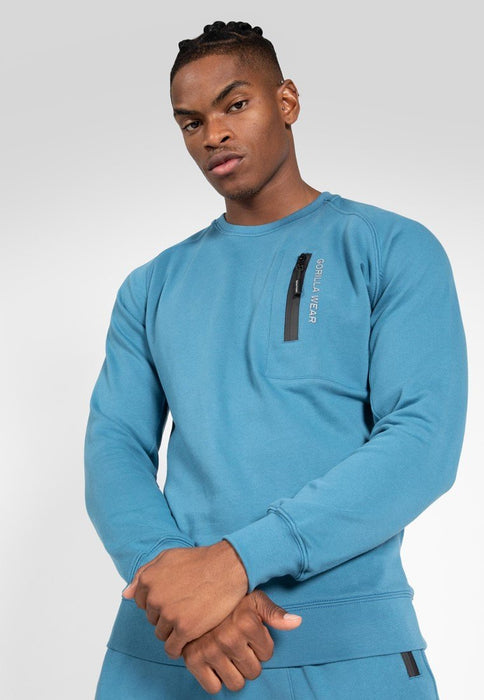 Gorilla Wear Newark Sweater - Blue - Small - Sweater at MySupplementShop by Gorilla Wear