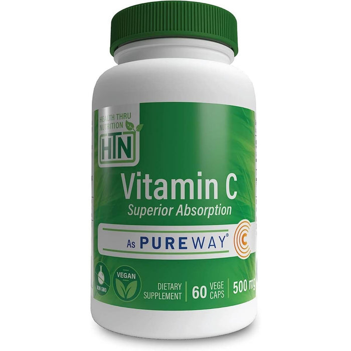 Health Thru Nutrition Vitamin C 500mg 60 Veggie Capsules - Vitamins & Minerals at MySupplementShop by Health Thru Nutrition