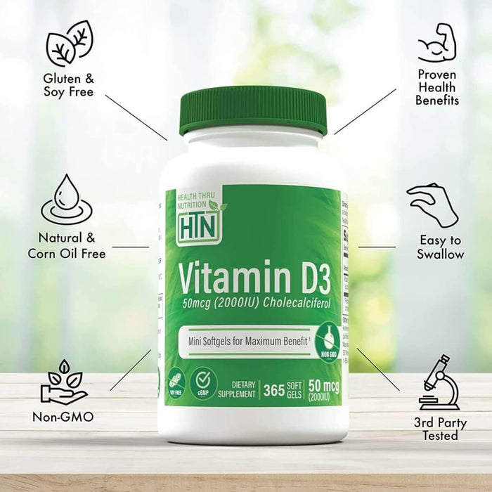 Health Thru Nutrition Vitamin D3 2,000iu (50mcg) 365 Softgels | Premium Supplements at MYSUPPLEMENTSHOP