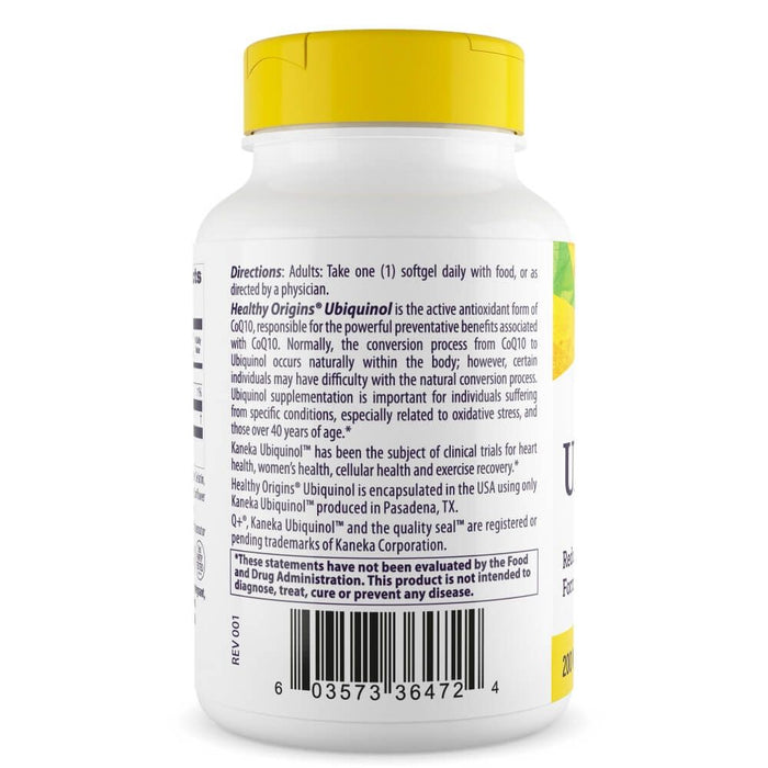 Healthy Origins Ubiquinol 200mg 30 Softgels | Premium Supplements at MYSUPPLEMENTSHOP