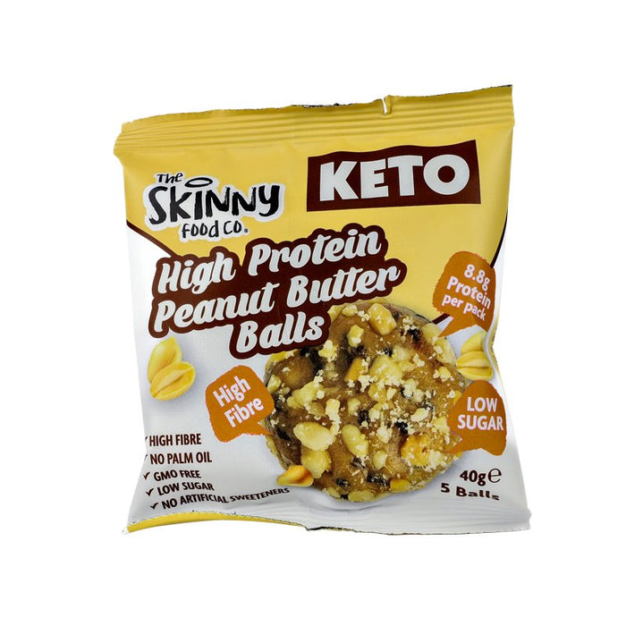 The Skinny Food Co High Protein Keto Balls 10x40g - Peanut Butter - Protein Snacks at MySupplementShop by The Skinny Food Co