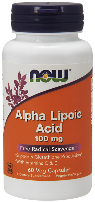 NOW Foods Alpha Lipoic Acid with Vitamins C & E, 100mg - 60 vcaps