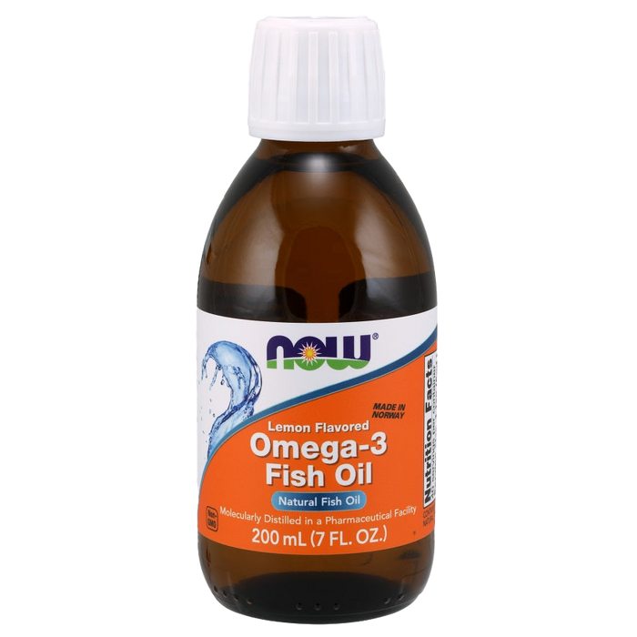 NOW Foods Omega-3-Fischöl flüssig, Zitrone – 200 ml.