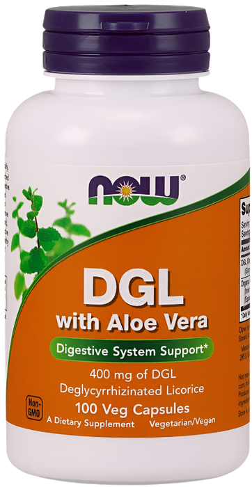 NOW Foods DGL mit Aloe Vera – 100 Kapseln