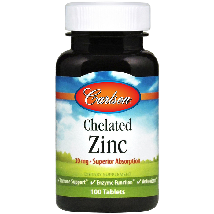 Carlson Labs Chelatiertes Zink, 30 mg – 100 Tabletten