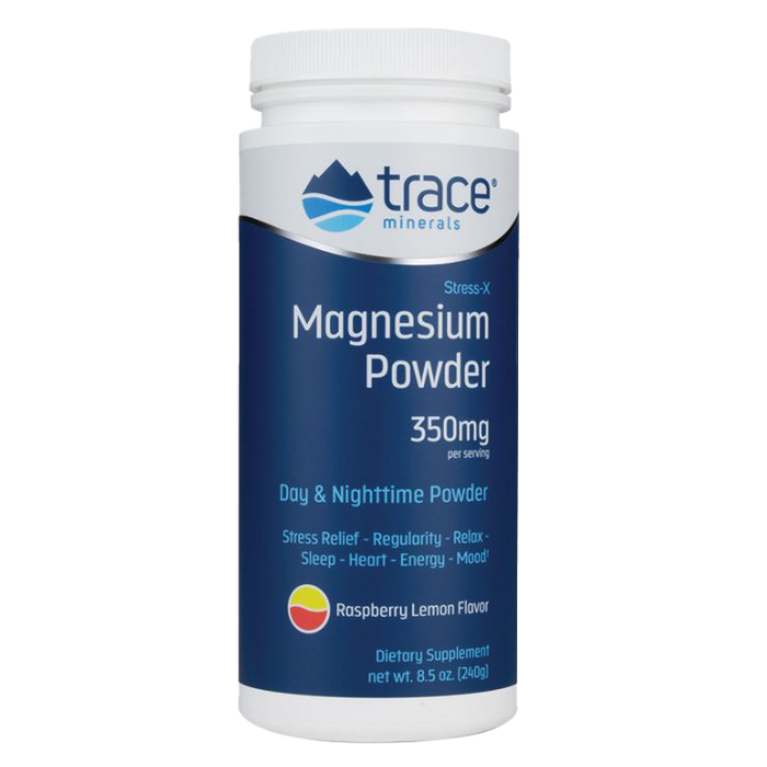 Trace Minerals Stress-X Magnesium Powder, Raspberry Lemon - 240g