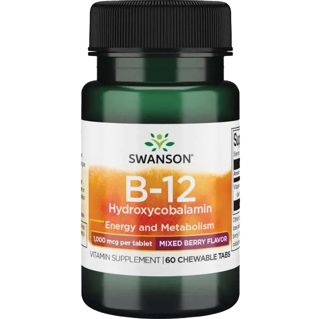 Swanson B-12 Hydroxycobalamin, 1000 mcg – 60 Kautabletten