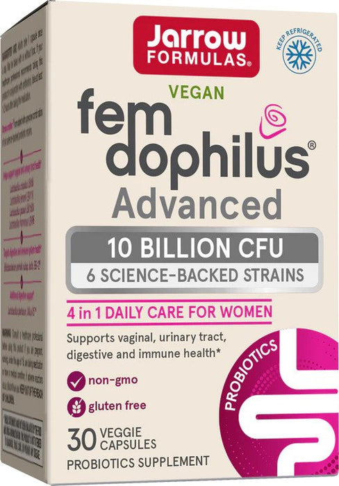 Jarrow Formulas Fem-Dophilus Advanced Refrigerated, 10 Billion CFU 30 vcaps - Health and Wellbeing at MySupplementShop by Jarrow Formulas