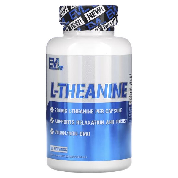 EVLution Nutrition L-Theanine - 60 vcaps - Sports Supplements at MySupplementShop by EVLution Nutrition