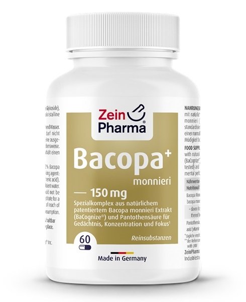 Zein Pharma Bacopa Monnieri+, 150mg - 60 caps Best Value Herbal Supplement at MYSUPPLEMENTSHOP.co.uk