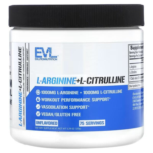 EVLution Nutrition L-Arginine + L-Citrulline - 150g - Default Title - Sports Nutrition at MySupplementShop by EVLution Nutrition