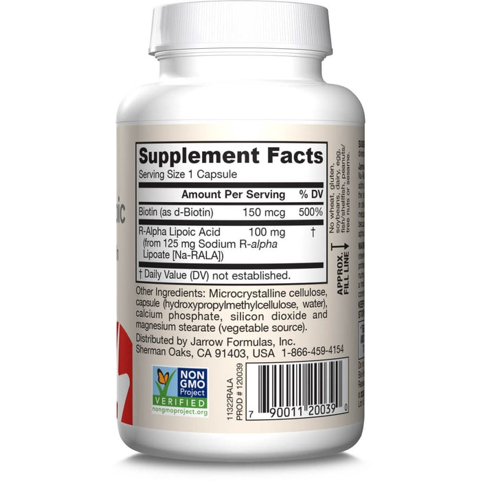 Jarrow Formulas R-Alpha Lipoic Acid + Biotin 60 Veggie Capsules | Premium Supplements at MYSUPPLEMENTSHOP