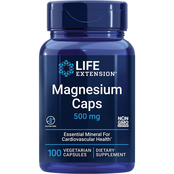 Life Extension Magnesium Caps 500 mg 100 Vegetarian Capsules | Premium Supplements at MYSUPPLEMENTSHOP