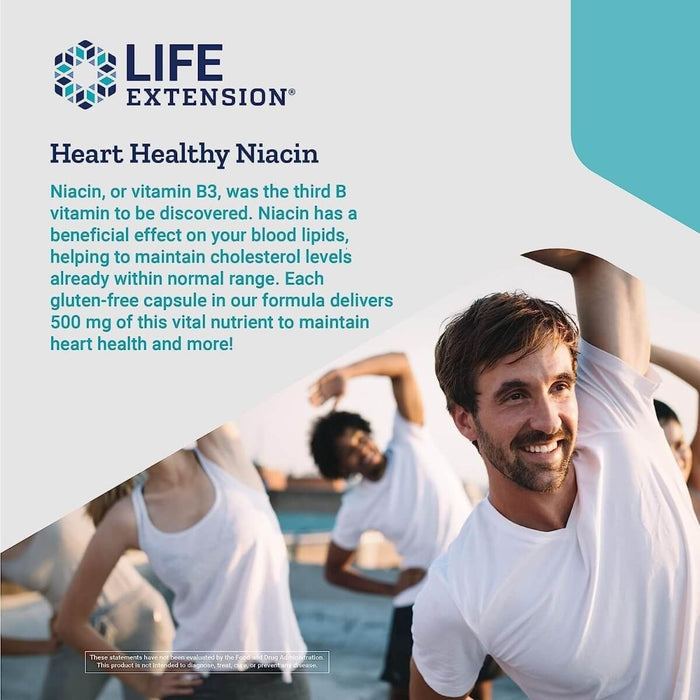 Life Extension Vitamin B3 Niacin 500mg 100 Capsules | Premium Supplements at MYSUPPLEMENTSHOP