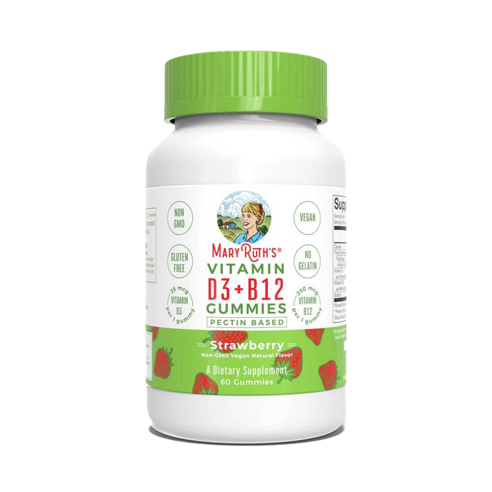 MaryRuth's Vitamin D3+B12 60 Gummies (Strawberry)