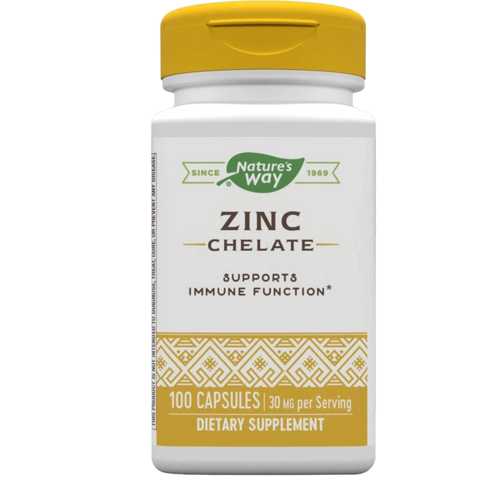 Nature's Way Zinc Chelate 30mg 100 Capsules